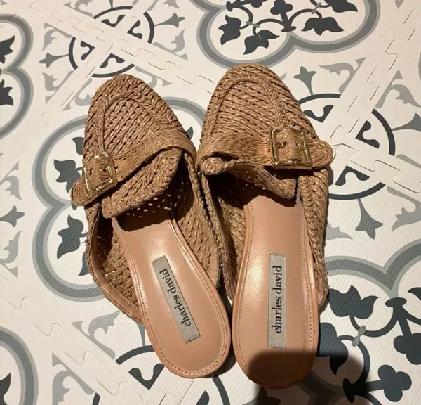 Charles David Felice Woven Slide Mules - Image 4