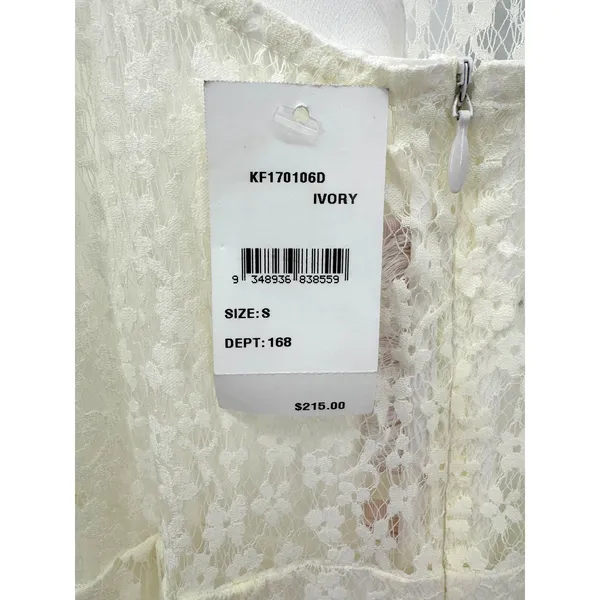 Keepsake The Label Daydream Lace Dress‎ Ivory Sheer Midi Slip Lined Size S NWT - Image 5