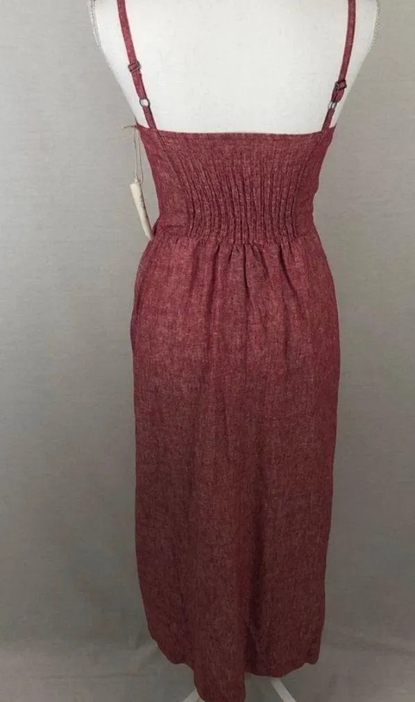 Indigo Rein Button Front Linen Sundress - Image 4