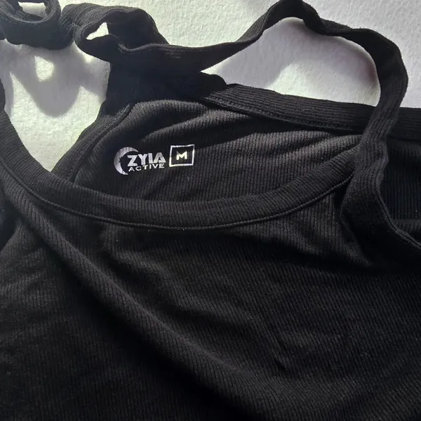 Zyia Active Black Racerback Tank Top Ribbed Scoop Neck ZA3341 Womens Medium‎ - Image 3