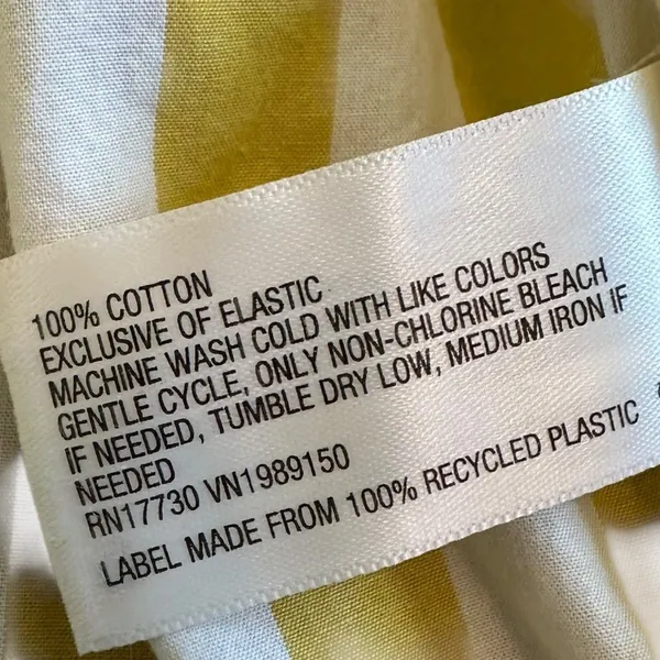 A New Day Yellow White Striped Maxi Dress Sundress Strapless Cotton Size Medium - Image 8