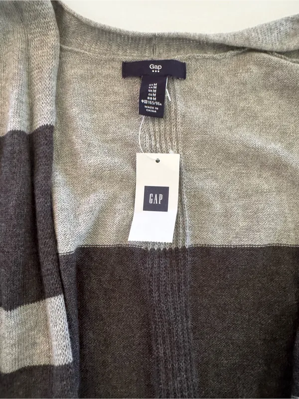 GAP Olive and Gray Striped Long-Sleeve Knit Shirt - Image 4