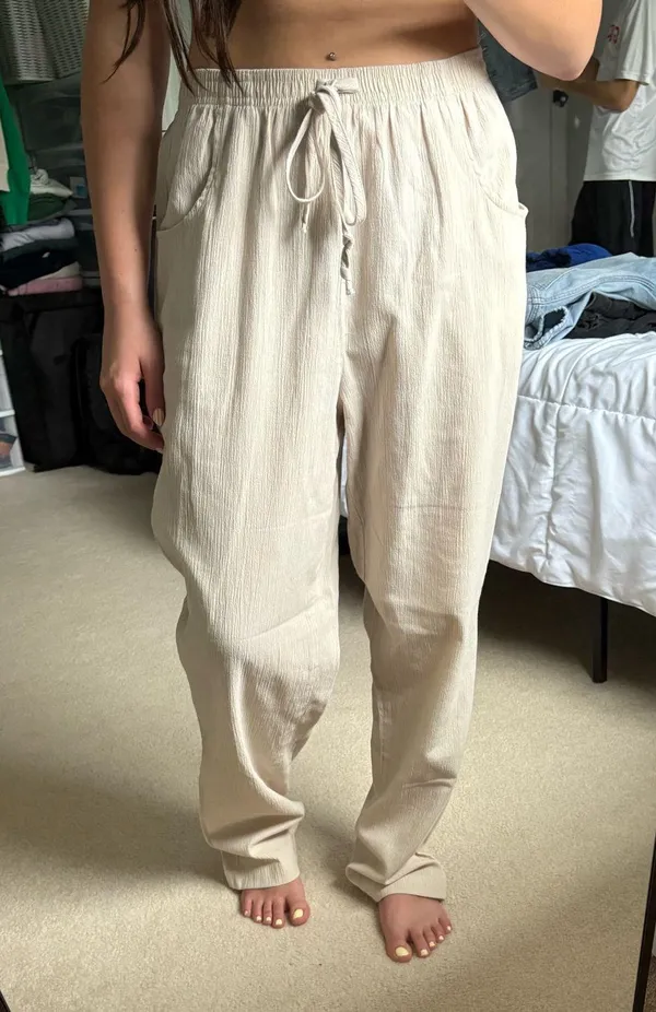 beige beach pants White Size 8 - Image 2