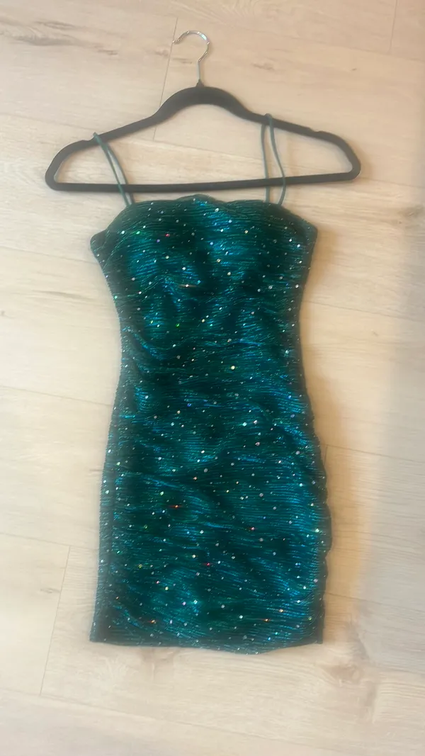 Green Sparkly Lulus Mini Dress - Image 3