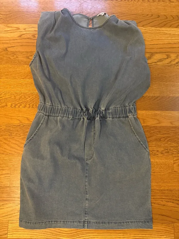 Naked Zebra Shoulder pads denim mini Dress size M - Image 6