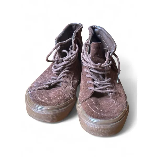 Vans Suede Fringe Sk8-Hi Sneakers Brown Boho Western Festival Beardfest Cozy 6.0 - Image 2