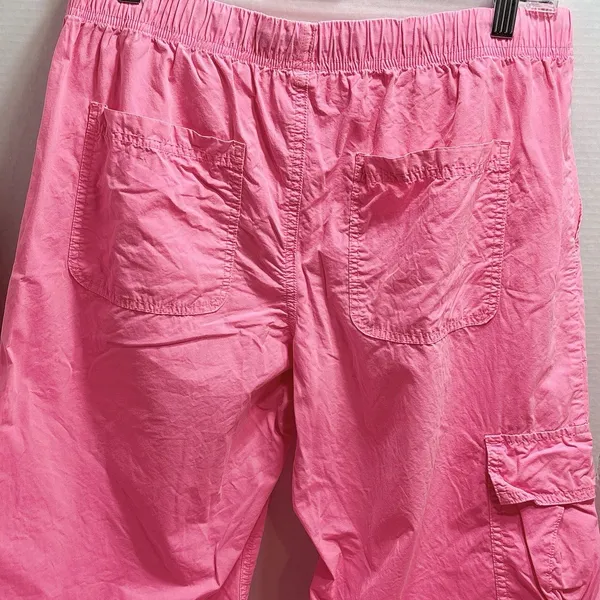 Aerie Baggy Cargo Skater Pants Neon Pink Oversized Wide Leg Medium - Image 5