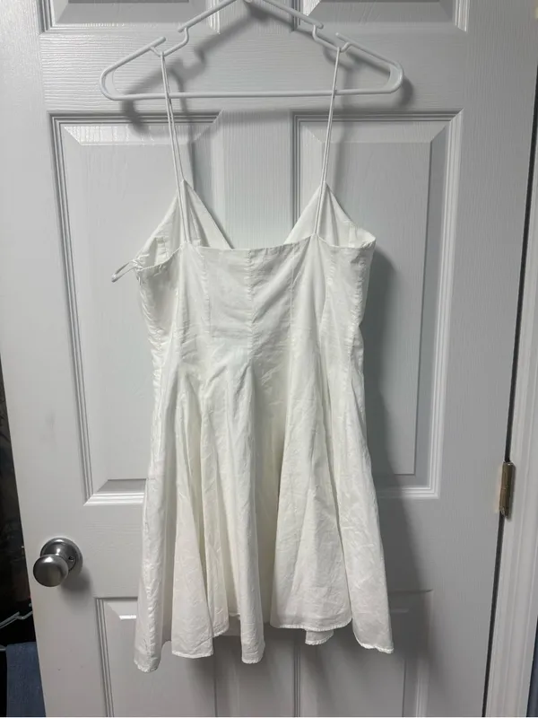 Zara White Spaghetti Strap Mini Dress - Image 6