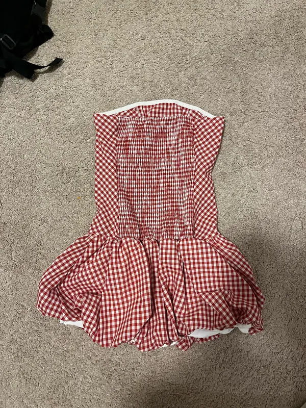 Gingham Bubble dress Red Size 2 - Image 2
