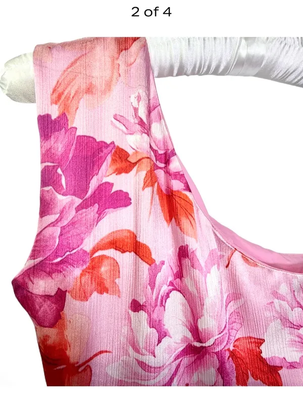 NWT LULUS Women’s Divinely Blooming Pink Multi Floral One-Shoulder Dress Size M - Image 14