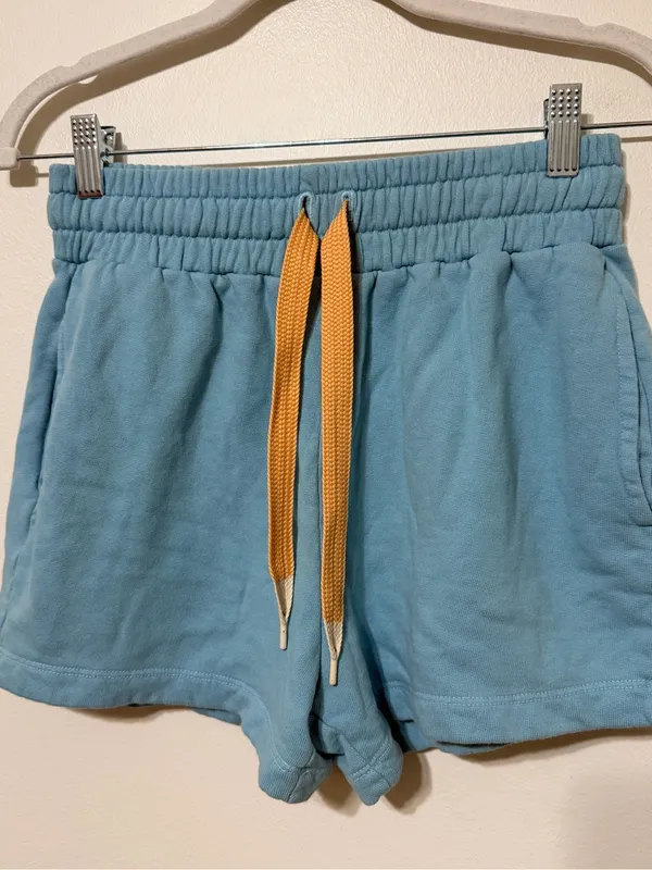 MOTHER The Knockout Short Size Small Sweat Shorts Move It Milky Baby Blue - Image 5