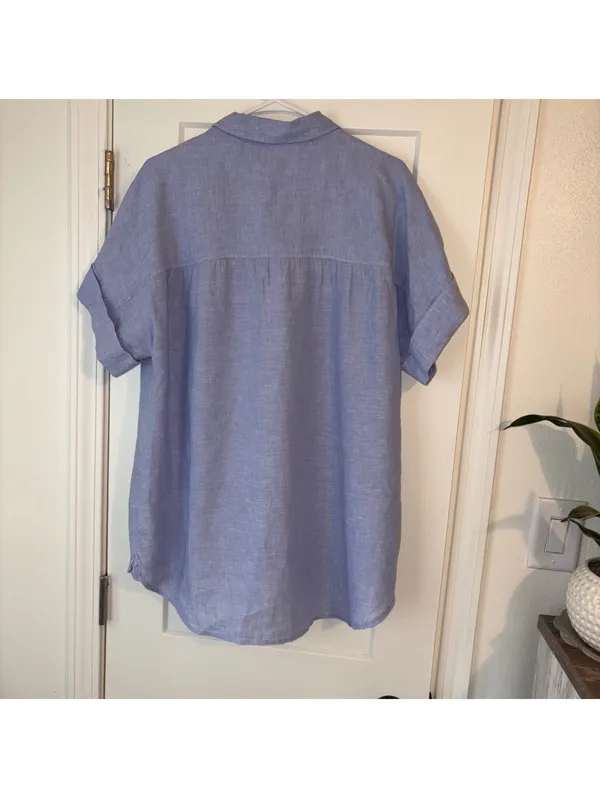 J.Crew $118 Relaxed 100% Linen Womans LT Baird McNutt Irish Linen Short Sleeve - Image 3