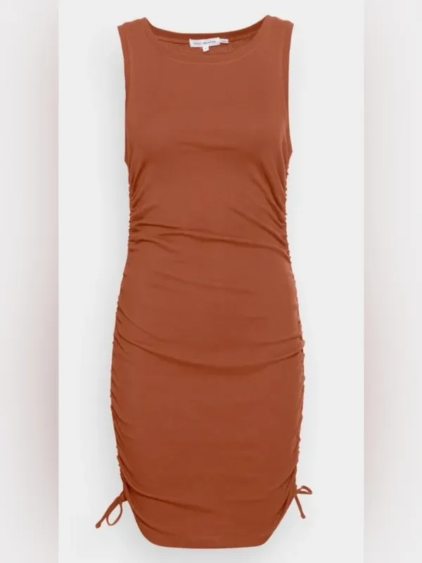 Good American Rush Mini Tank Brown Sleeveless Dress Rushed to Length Size 3X - Image 4