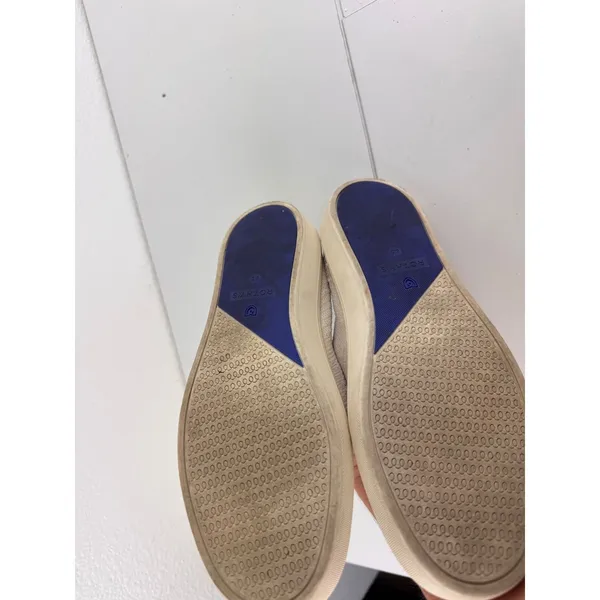 Rothys The Sneaker Slip‎ On Camo Beige Blue Trim Womens Shoes Size 8.5 Comfort - Image 4