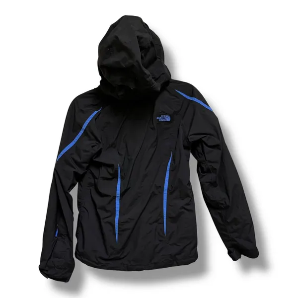 The North Face Womens XS Black‎ Blue Hooded Ski Shell Jacket Powder Skirt - Image 5