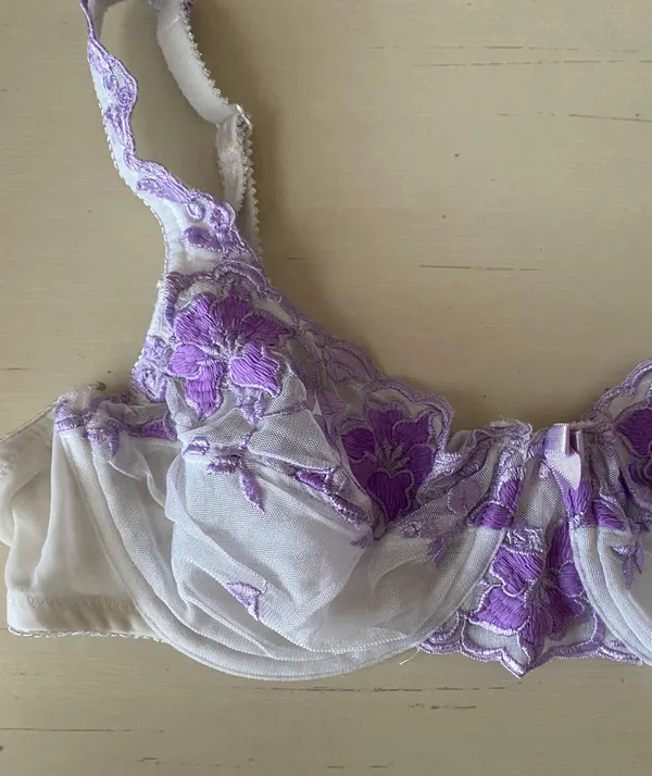 Y2k vintage embroidered lavender victoria’s secret balconette mesh bra - Image 6