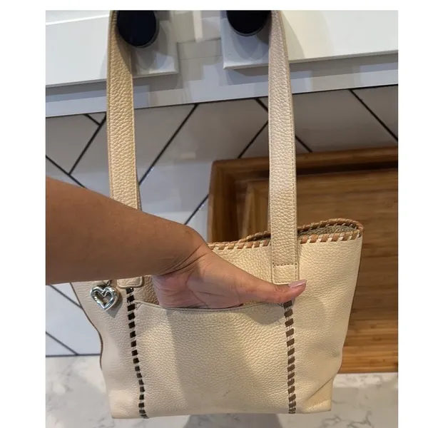 Brighton pebbled beige leather mini tote style D880415 casual everyday use - Image 2