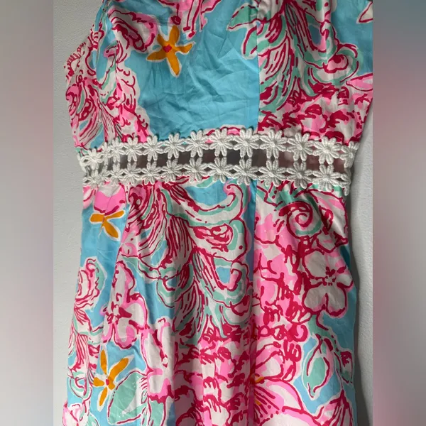 Lilly Pulitzer Lenore Lolita dress‎ cutout sunglow breakwater blue print size 2 - Image 3