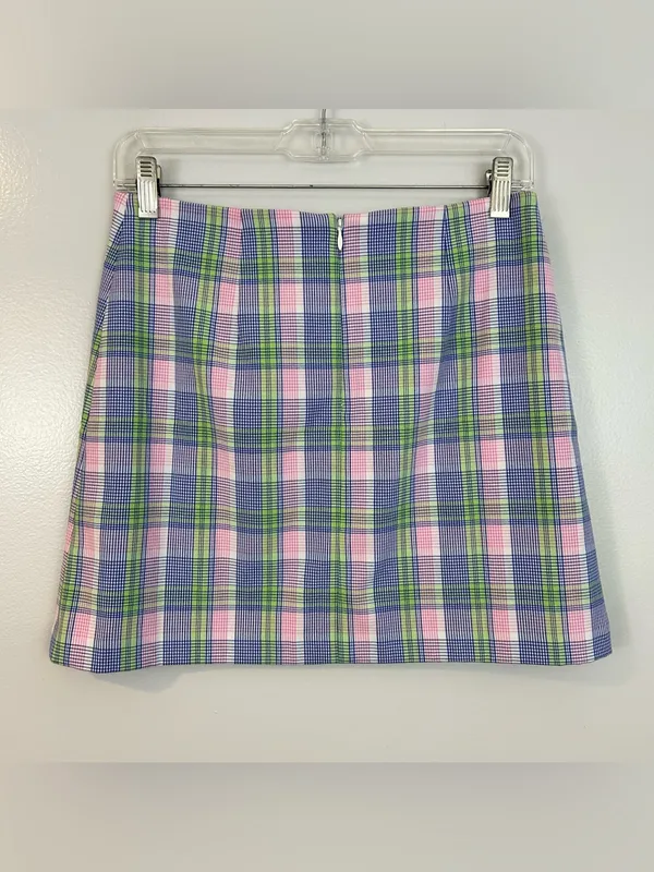 Sunday Best Aritzia Tatiana PInk/Purple/Green Plaid Mini Skirt Size 6 - Image 6