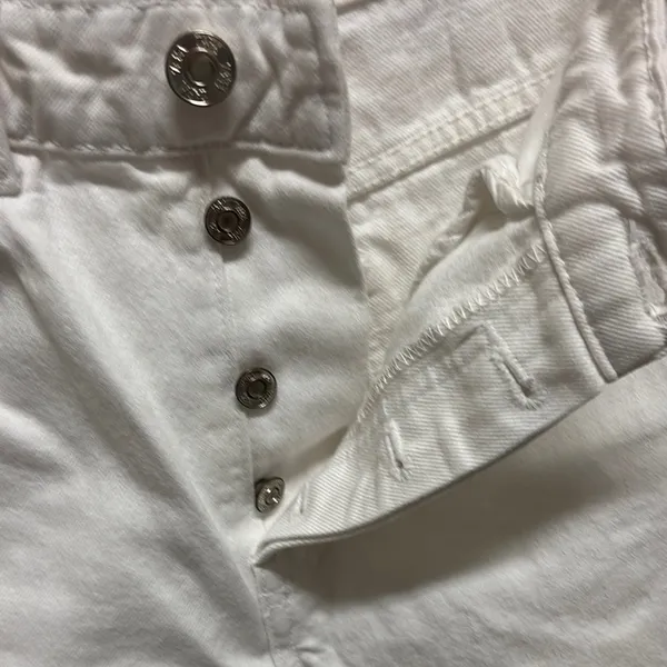 Zara White Straight Leg Jeans High-Waisted - Image 3