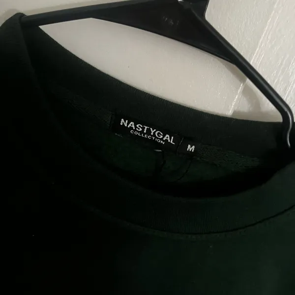 Nasty Gal Oversized Deep Green Crewneck Sweater - Image 2