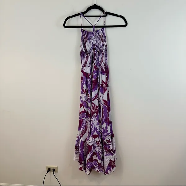 Free People Intimately Heat Wave Smocked Floral Maxi Dress Ruffle Size Small - Image 6