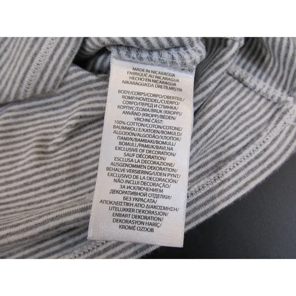 Polo Ralph Lauren Misses Striped Tee Medium Grey White Crew Neck Cotton - Image 5