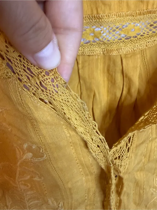 Free People Mustard Yellow Follow Your Heart Embroidered Peasant Blouse - Image 7
