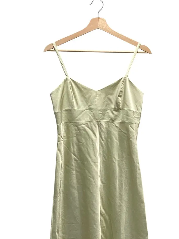 Banana Republic Y2K Satin Midi Dress Lime Size 4 Minimalist Special Occasion - Image 6