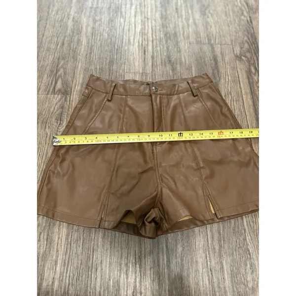 Pretty Little‎ Thing Brown Faux Leather High Rise Shorts - Image 8