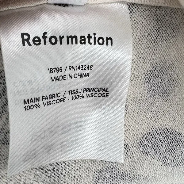 Reformation Shelby Dress Ocelot White Black Print Midi Slit Bustier Chic Size 0 - Image 9