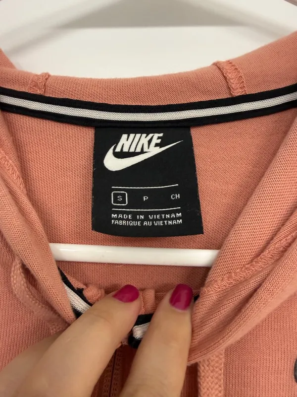 Nike Sportswear Gym Vintage Full Zip Hoodie Coral Pink S - Image 4