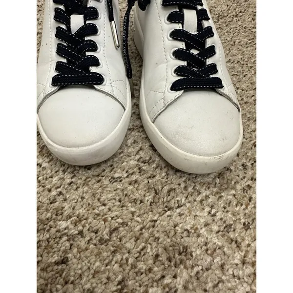 Vintage Havana Grant Silver Glitter White Leather Sneakers 6 - Image 3