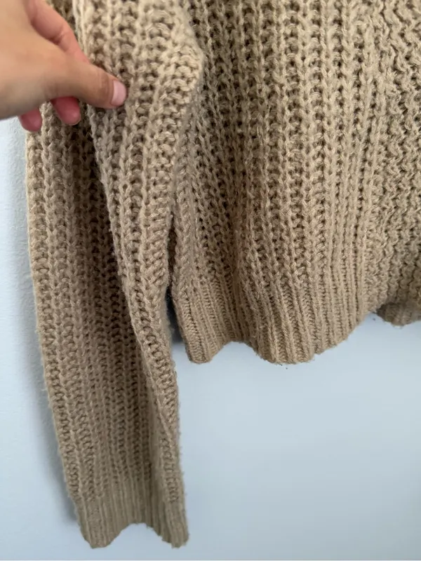 The Great. 0 XS‎ Montana Crop Cardigan Beige Tan Relaxed Boxy Boho - Image 5