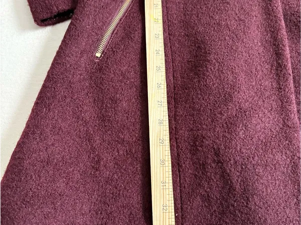Guess Double-Breasted Pea Coat in Burgundy - Image 10