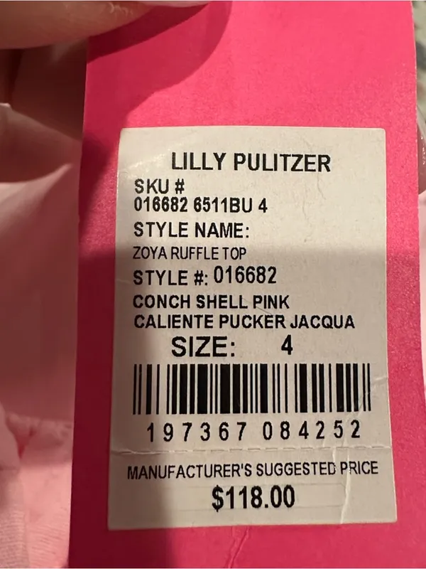 Lilly Pulitzer Zoya Ruffle Top Conch Shell Pink Caliente Pucker Jacquard 4 - Image 7
