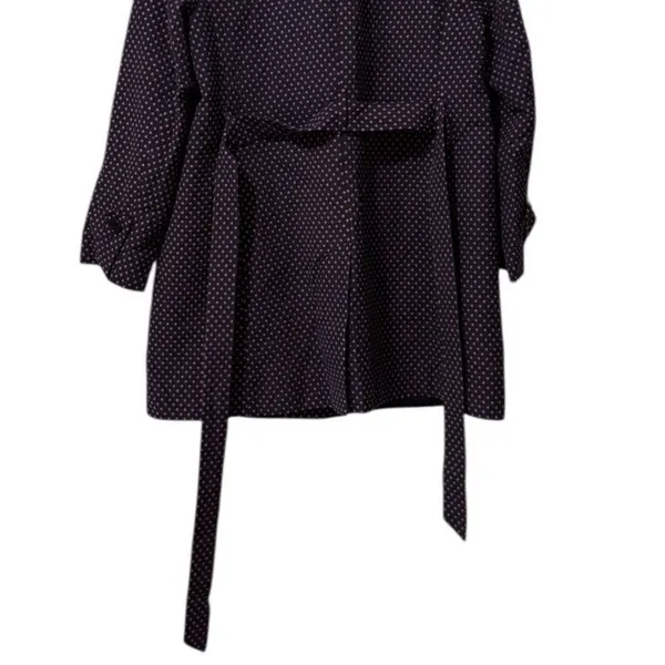 Ann Taylor Women Size Petite Button Down‎ Coat Polka Dot Tie Cotton Blend Career - Image 2