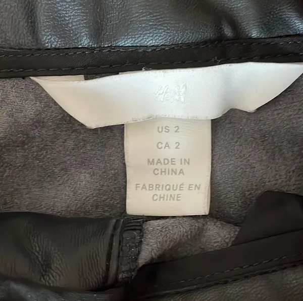 Hennes & Mauritz Pinch, High Waisted Straight Leg Leather Pants - Image 2
