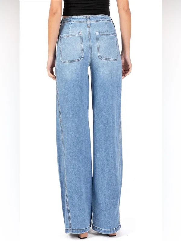 RE generation by celebrity pink high rise wide leg jeans - Image 7