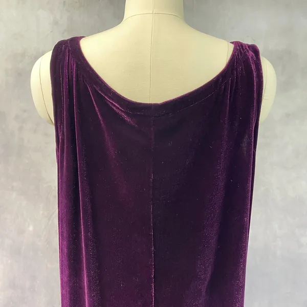 Eileen Fisher Womens Velvet Maxi Dress Size 2 Purple Silk Blend‎ Goth Grunge - Image 6