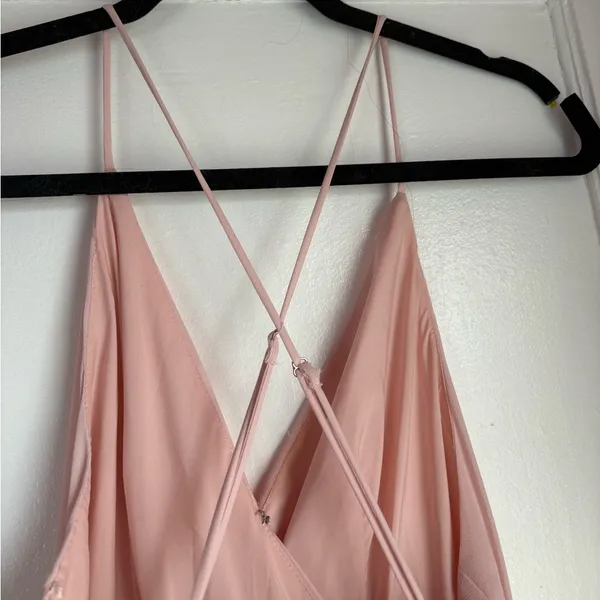 ASTR The Label Pink Chiffon Maxi Dress Ruffle Wrap Bridesmaid Formal Medium - Image 6