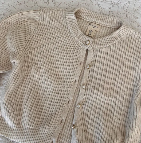 Cream button up sweater - Image 2