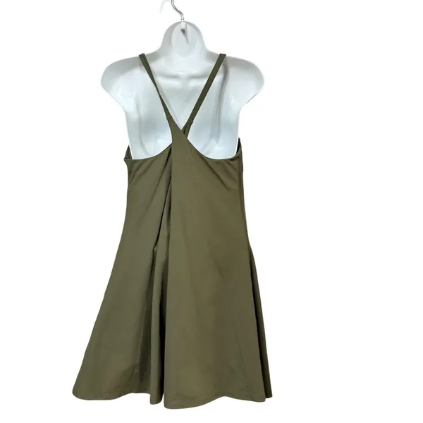 Halara Everyday Activity Dress Olive Green Built-in Shorts Cross Back Size L - Image 4