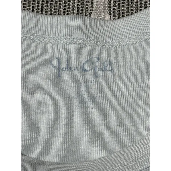 John Galt Brandy Melville Women Light Blue Ribbed Short Sleeve Baby Tee One Size - Image 3
