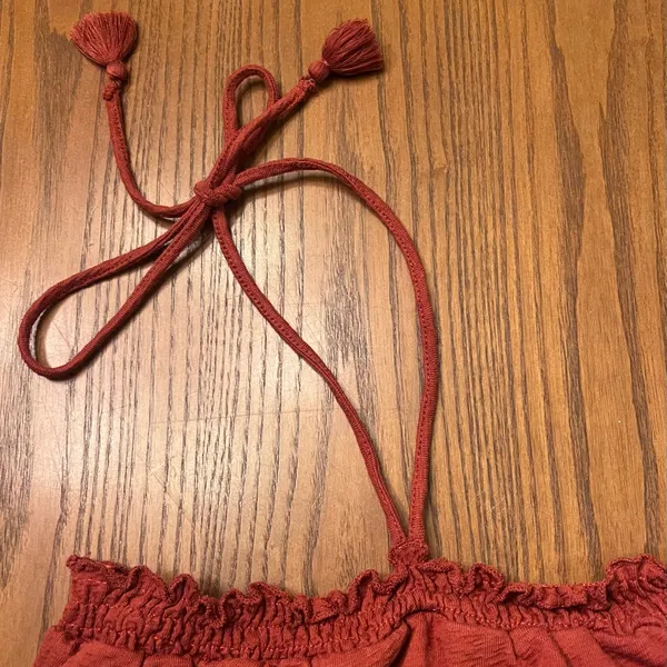Free People‎ Beach Don't Kill My Vibe Bronzer Brown Halterneck Bandeau Top XS - Image 8