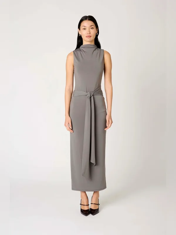 NIA Victoria Soft Silhouette Maxi Dress Grey Size Small - Image 3