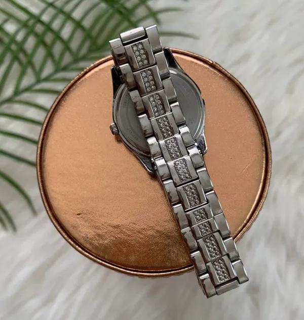Bulova Woman’s Sterling Silver & Swarovski Watch - Image 5