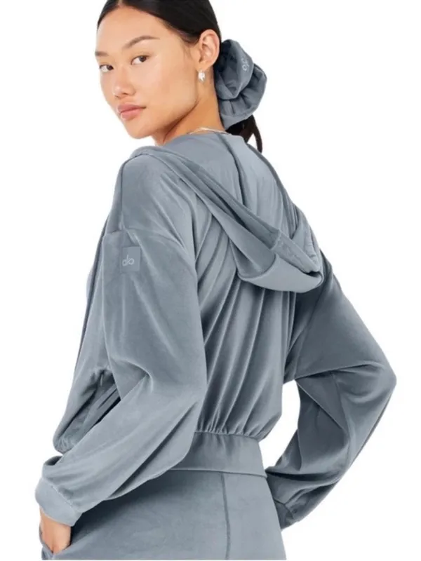 Alo Yoga Velour Glimmer Full Zip Up Size XS - Image 2