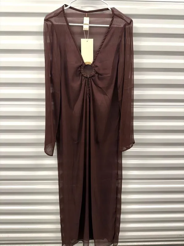 Baobab Moon Maxi Dress Cover Up Brunette Womens Size Small - Image 5