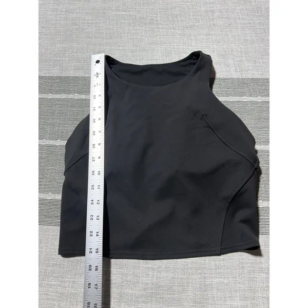 Lululemon Black High Neck Yoga Athletic Crop Top Tank Size 8 - Image 2